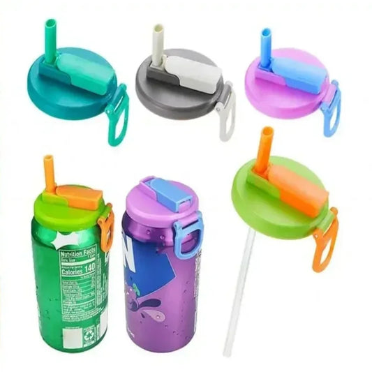 CAPitup Color Pop Can Lids – Silicone Soda Covers with Straws, Reusable & Spill-Proof