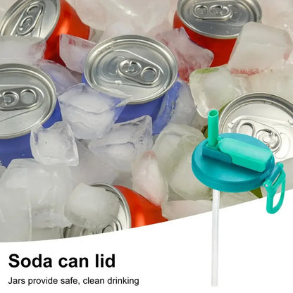CAPitup Color Pop Can Lids – Silicone Soda Covers with Straws, Reusable & Spill-Proof