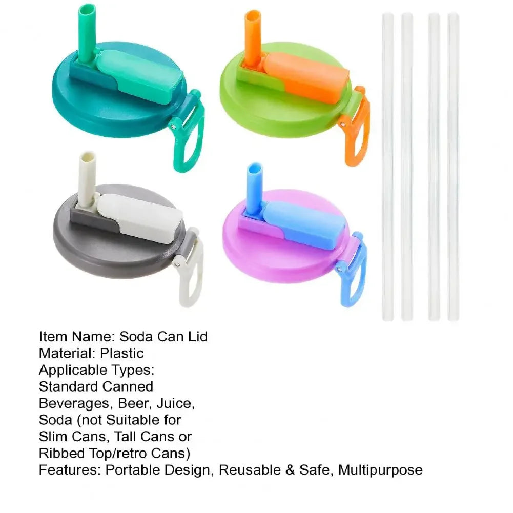 CAPitup Color Pop Can Lids – Silicone Soda Covers with Straws, Reusable & Spill-Proof